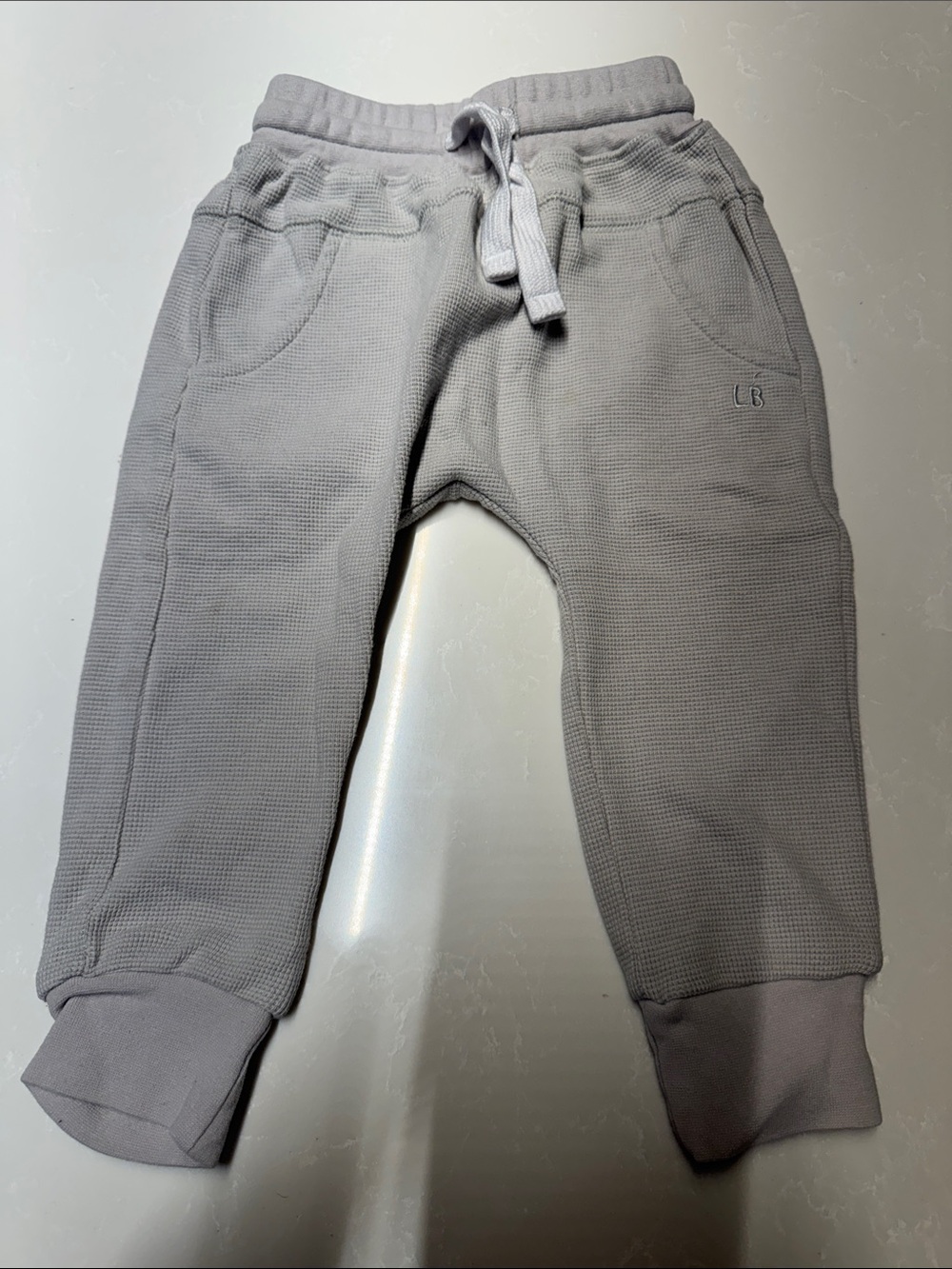 Little Bipsy Light Gray Waffle Jogger Pants